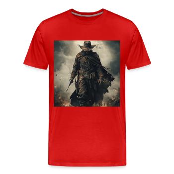 Cowboy - Männer Premium Bio T-Shirt - Rot - Vorne - Damien (186cm)