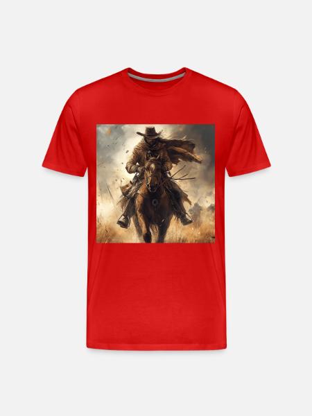 Cowboy - Männer Premium Bio T-Shirt - Rot