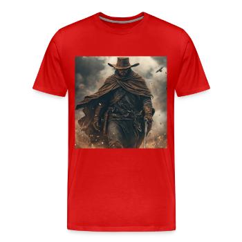 Cowboy - Männer Premium Bio T-Shirt - Rot - Vorne - Damien (186cm)