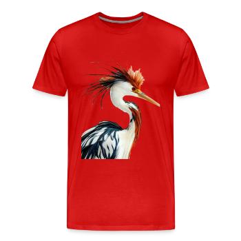 Reiher Vogel - Männer Premium Bio T-Shirt - Rot - Vorne - Damien (186cm)
