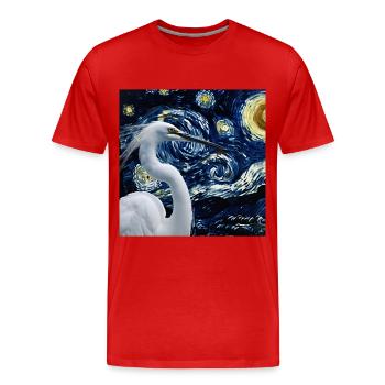 Reiher Vogel - Männer Premium Bio T-Shirt - Rot - Vorne - Damien (186cm)