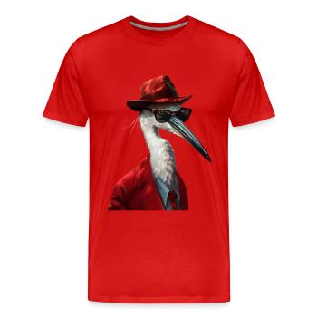 Reiher Vogel - Männer Premium Bio T-Shirt - Rot - Vorne - Damien (186cm)