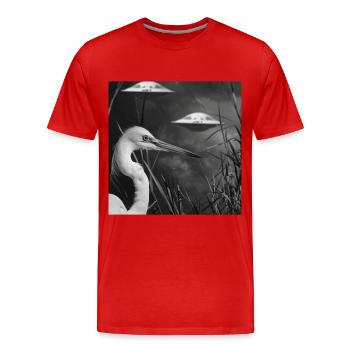 Reiher Vogel - Männer Premium Bio T-Shirt - Rot - Vorne - Damien (186cm)