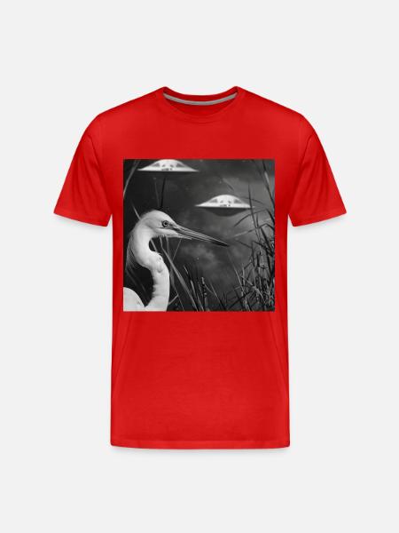 Reiher Vogel - Männer Premium Bio T-Shirt - Rot