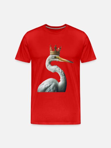 Reiher Vogel - Männer Premium Bio T-Shirt - Rot