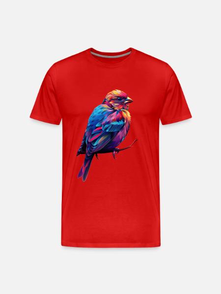 Finch Bird - Männer Premium Bio T-Shirt - Rot
