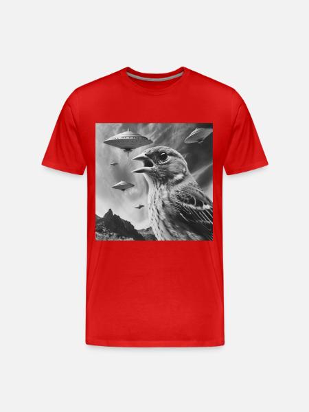 Finch Bird - Männer Premium Bio T-Shirt - Rot