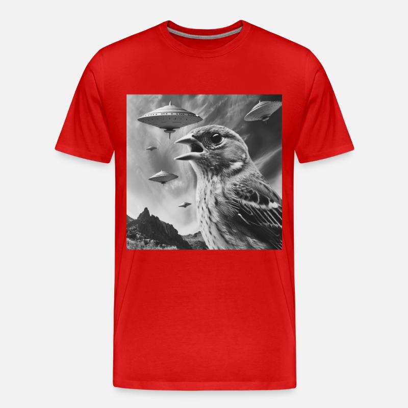 Finch Bird - Männer Premium Bio T-Shirt - Rot