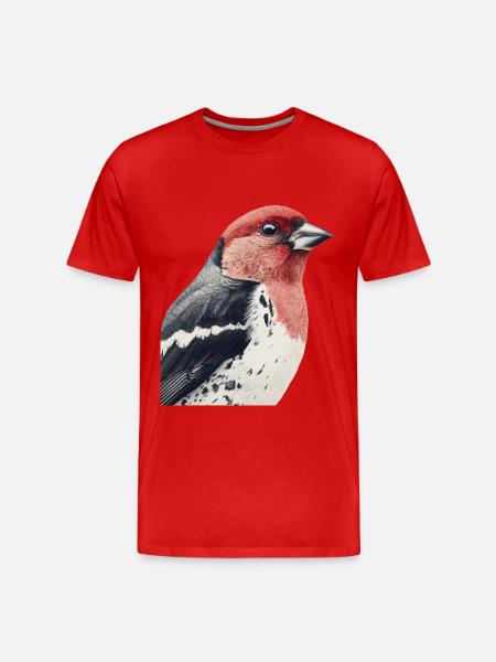 Finch Bird - Männer Premium Bio T-Shirt - Rot