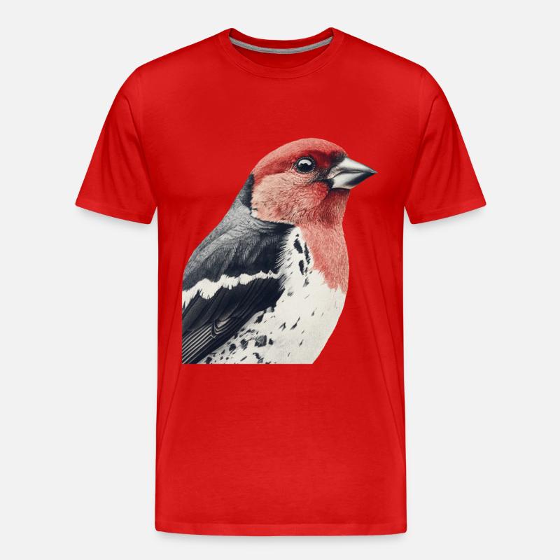 Finch Bird - Männer Premium Bio T-Shirt - Rot