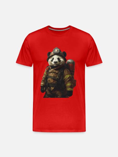 Panda - Männer Premium Bio T-Shirt - Rot