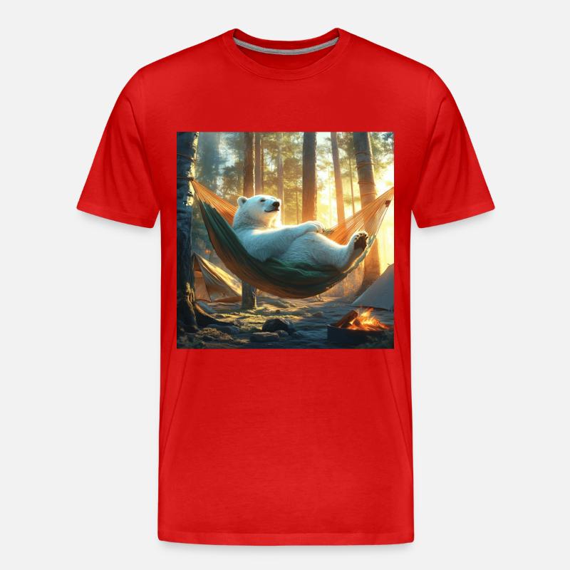 Eisbär - Männer Premium Bio T-Shirt - Rot
