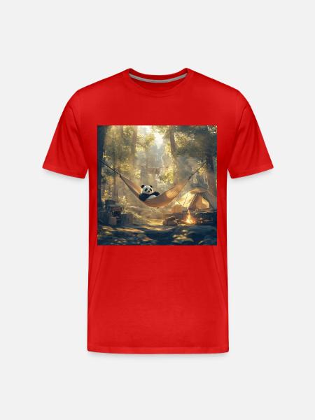Panda - Männer Premium Bio T-Shirt - Rot