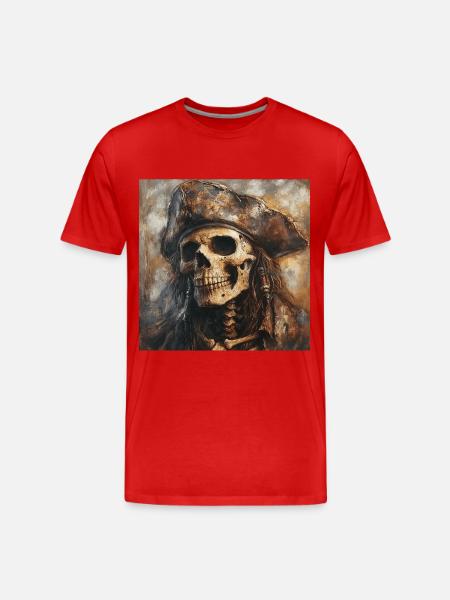 Piratenskelett - Männer Premium Bio T-Shirt - Rot