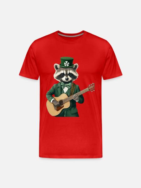 Waschbär - Männer Premium Bio T-Shirt - Rot