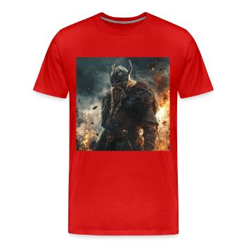 Wikinger - Männer Premium Bio T-Shirt - Rot - Vorne - Damien (186cm)