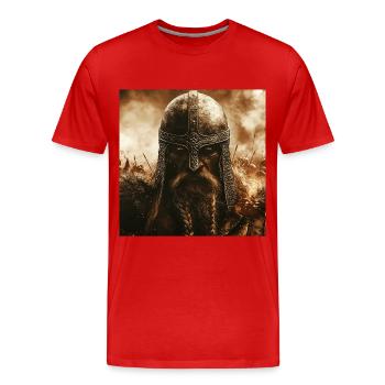 Wikinger - Männer Premium Bio T-Shirt - Rot - Vorne - Damien (186cm)