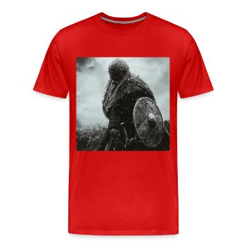 Wikinger - Männer Premium Bio T-Shirt - Rot - Vorne - Damien (186cm)