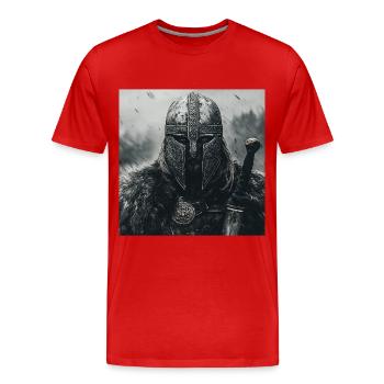 Wikinger - Männer Premium Bio T-Shirt - Rot - Vorne - Damien (186cm)