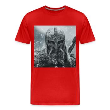 Wikinger - Männer Premium Bio T-Shirt - Rot - Vorne - Damien (186cm)