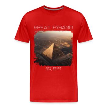 Große Pyramide - Männer Premium Bio T-Shirt - Rot - Vorne - Damien (186cm)