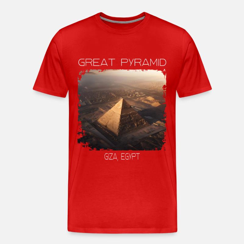 Große Pyramide - Männer Premium Bio T-Shirt - Rot