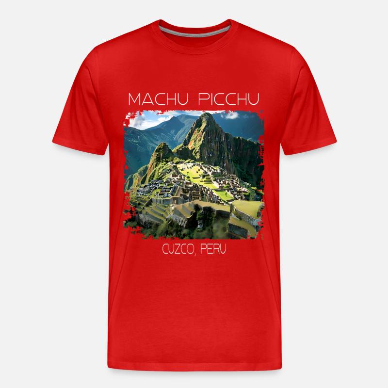 Machu Picchu - Männer Premium Bio T-Shirt - Rot
