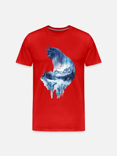 Katze - Männer Premium Bio T-Shirt - Rot