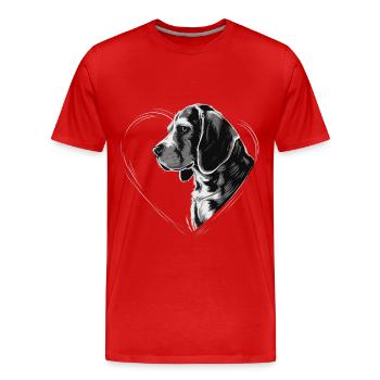 Beagle - Männer Premium Bio T-Shirt - Rot - Vorne - Damien (186cm)