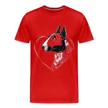 Bullterrier - Männer Premium Bio T-Shirt - Rot - Vorne - Damien (186cm)