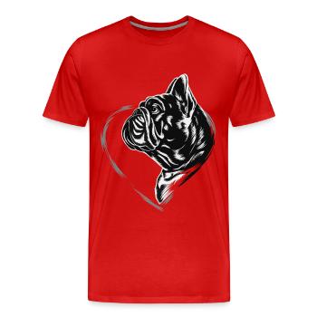 Bulldogge - Männer Premium Bio T-Shirt - Rot - Vorne - Damien (186cm)