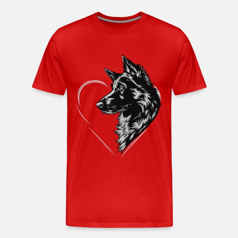 Deutscher Schäferhund - Männer Premium Bio T-Shirt - Rot