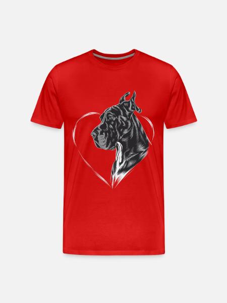 Deutsche Dogge - Männer Premium Bio T-Shirt - Rot