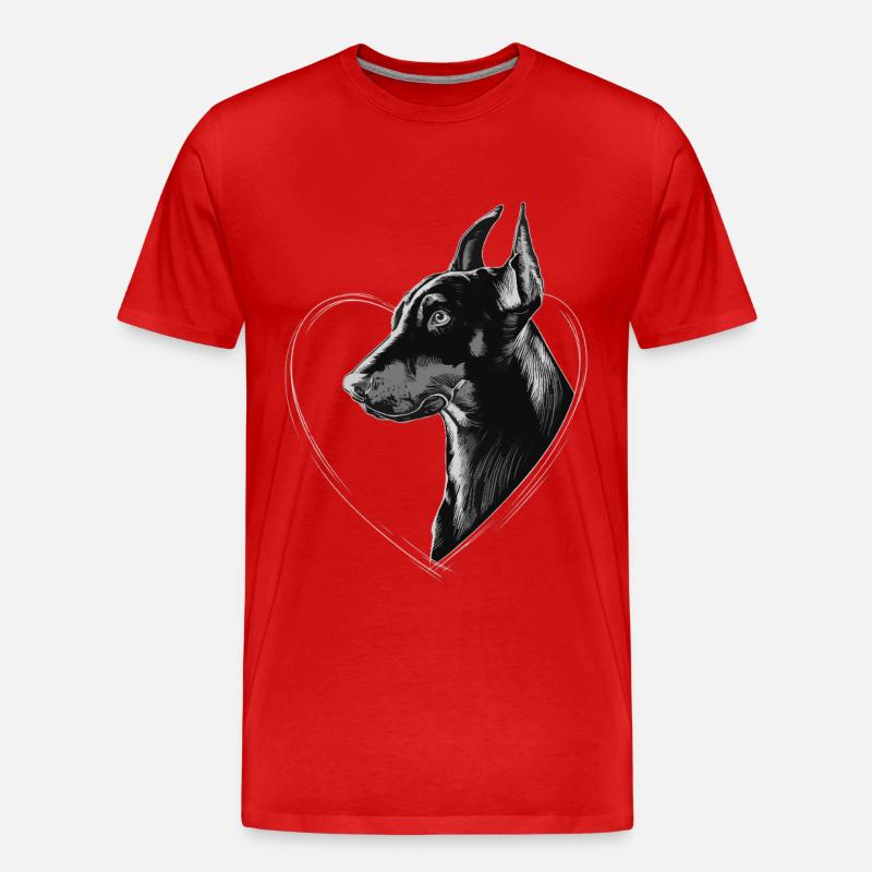Dobermann - Männer Premium Bio T-Shirt - Rot