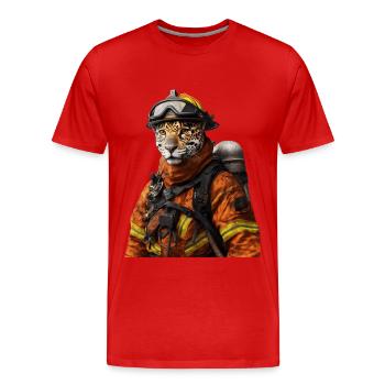 Jaguar - Männer Premium Bio T-Shirt - Rot - Vorne - Damien (186cm)