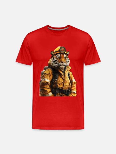 Tiger - Männer Premium Bio T-Shirt - Rot