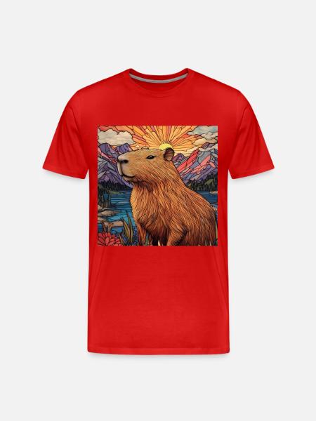 Wasserschwein - Männer Premium Bio T-Shirt - Rot