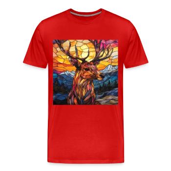 Reh - Männer Premium Bio T-Shirt - Rot - Vorne - Damien (186cm)