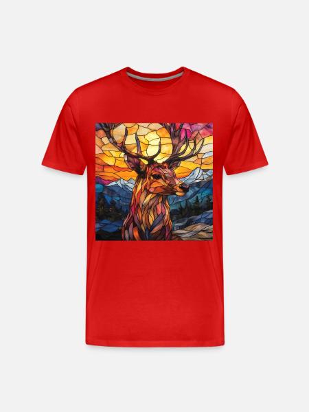 Reh - Männer Premium Bio T-Shirt - Rot
