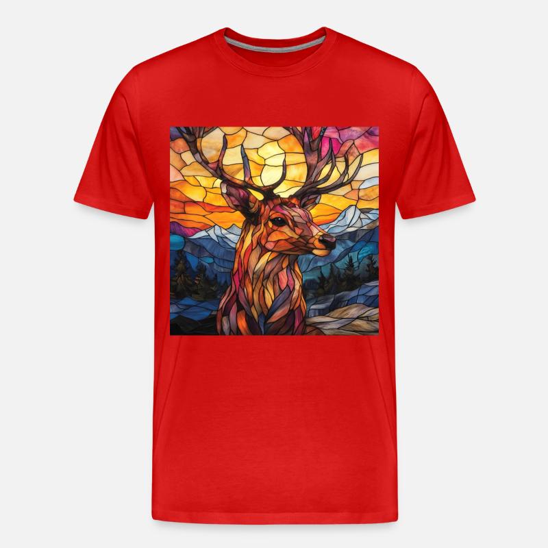 Reh - Männer Premium Bio T-Shirt - Rot