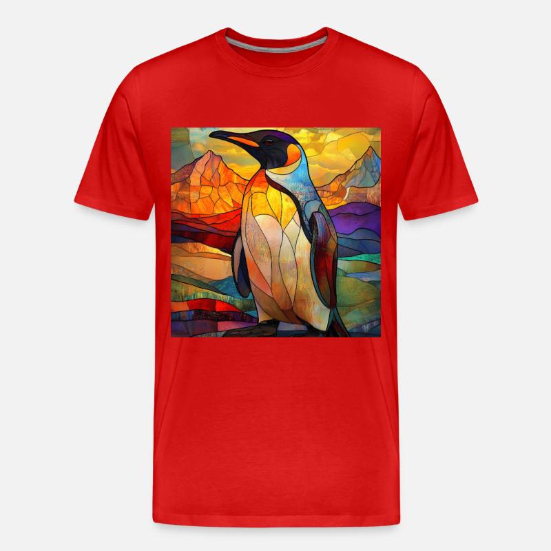 Pinguin - Männer Premium Bio T-Shirt - Rot