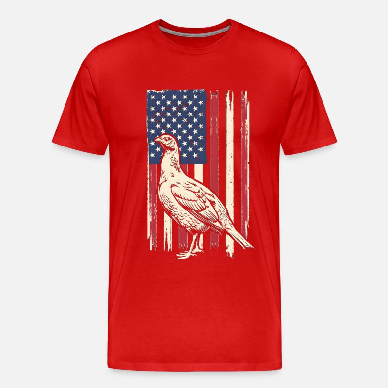 Auerhahn - Männer Premium Bio T-Shirt - Rot