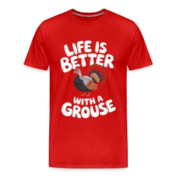 Auerhahn - Männer Premium Bio T-Shirt - Rot - Vorne - Damien (186cm)