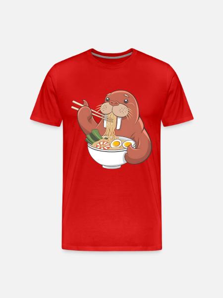 Walross - Männer Premium Bio T-Shirt - Rot