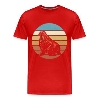 Walross - Männer Premium Bio T-Shirt - Rot - Vorne - Damien (186cm)
