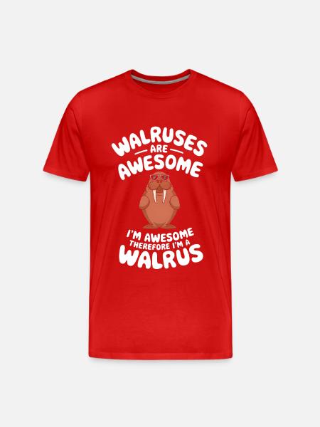 Walross - Männer Premium Bio T-Shirt - Rot