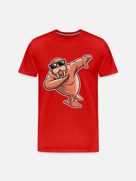 Walross - Männer Premium Bio T-Shirt - Rot
