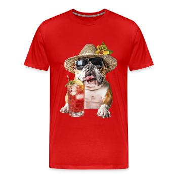 Bulldogge - Männer Premium Bio T-Shirt - Rot - Vorne - Damien (186cm)
