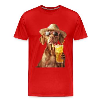 Vizsla - Männer Premium Bio T-Shirt - Rot - Vorne - Damien (186cm)