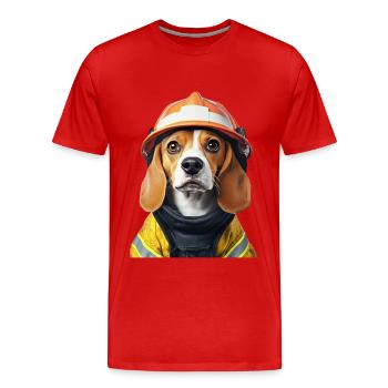 Beagle - Männer Premium Bio T-Shirt - Rot - Vorne - Damien (186cm)